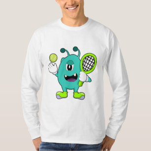Alien at Tennis with Tennis racket T-Shirt