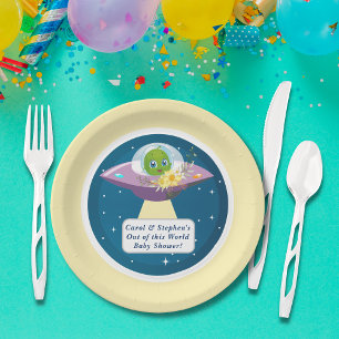Alien Baby Shower Paper Plates