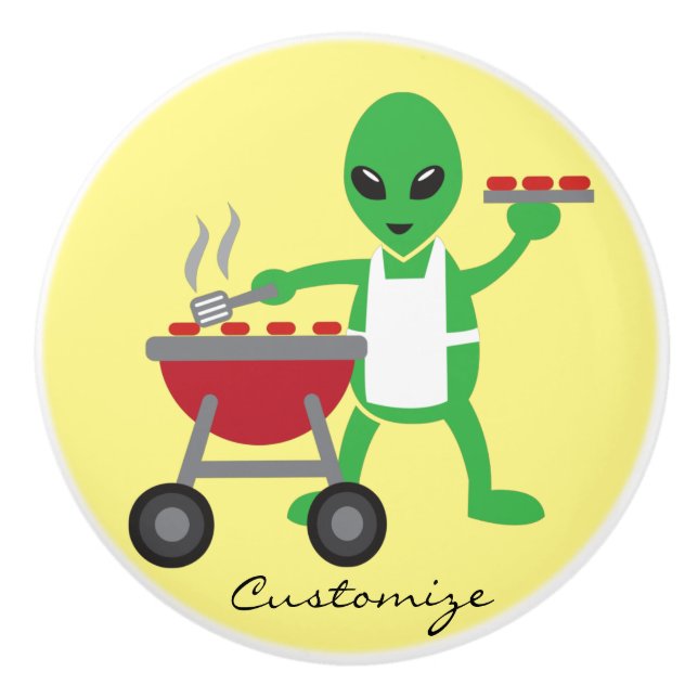 Alien Barbecue Cookout Thunder_Cove Ceramic Knob (Front)