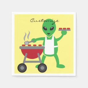 Alien Barbecue Cookout Thunder_Cove Napkin