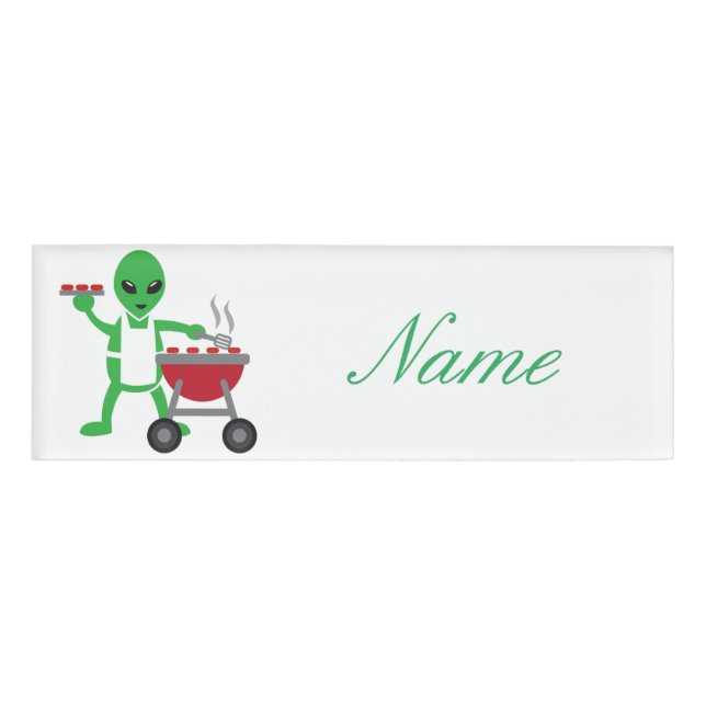 Alien Barbeque Cookout Thunder_Cove Name Tag (Front)