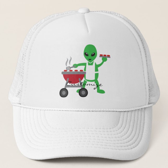 Alien Barbeque Cookout Thunder_Cove Trucker Hat (Front)