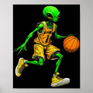 Alien Basketball Player Long Sleeve  Poster