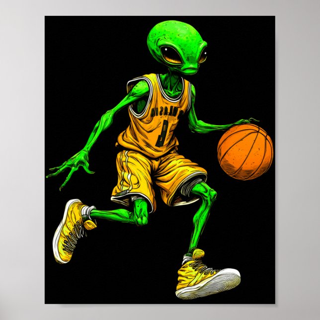 Alien Basketball Player Long Sleeve  Poster (Front)