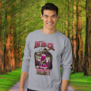 Alien BBQ Cow Abduction Joke Sweatshirt
