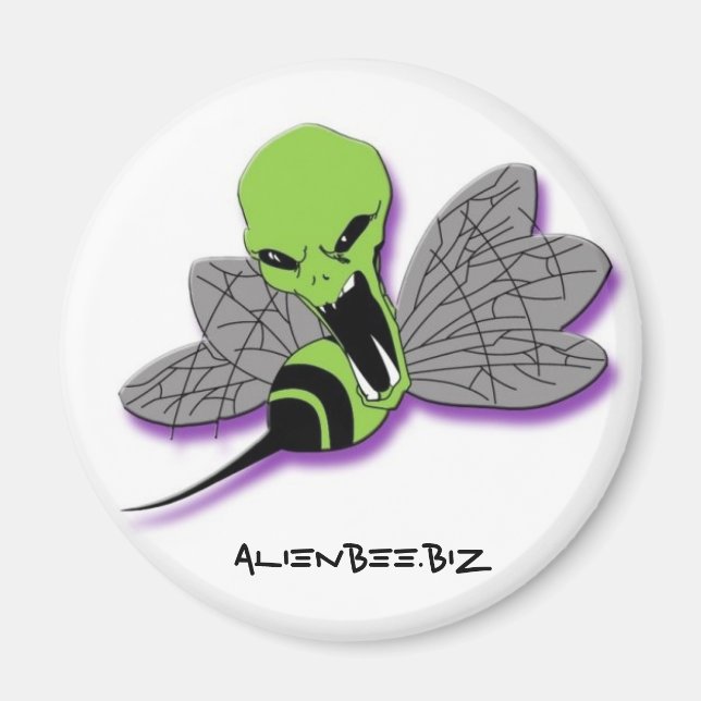 Alien Bee Round Magnet (Front)
