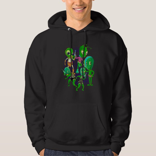 Alien Believer Extraterrestrial Sci Fi Cute Alien Hoodie (Front)