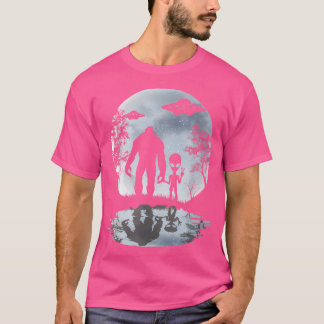 Alien Bigfoot Moon Sasquatch Ufo Extraterrestrial  T-Shirt