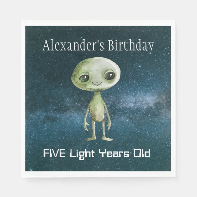 Alien Birthday Party Napkin (Front)