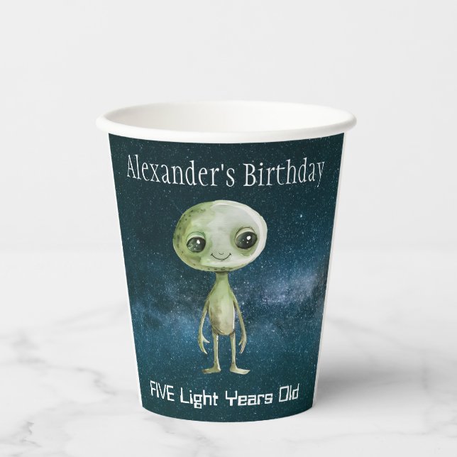 Alien Birthday Party Paper Cups (Front)
