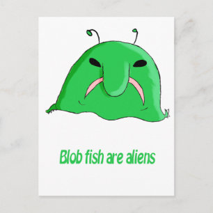 Alien blob postcard