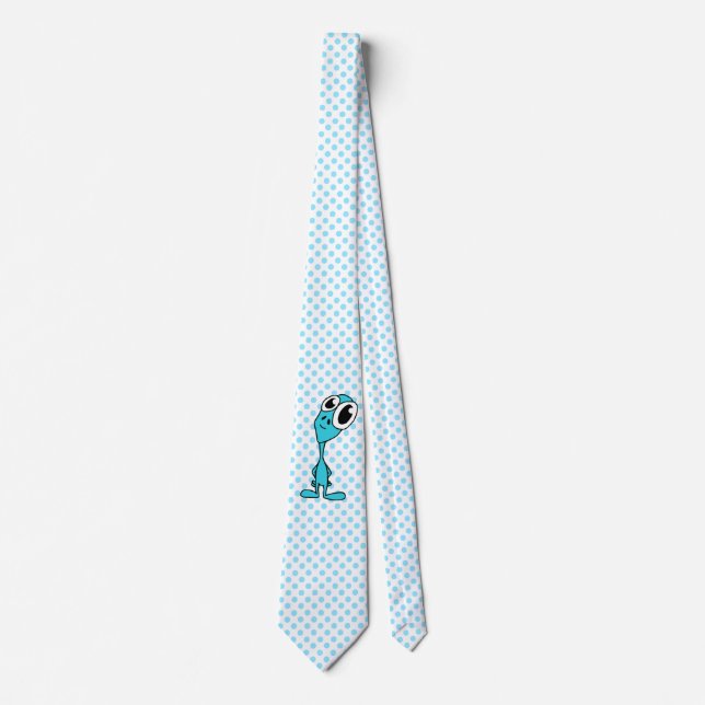 Alien Blue Polka Dot Neck Tie (Front)