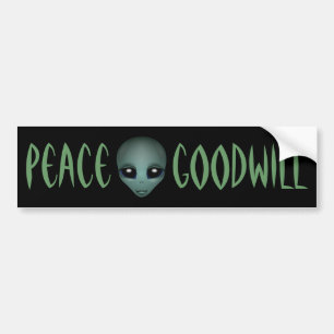 Alien Bumper Sticker Friendly Alien Bumper Sticker
