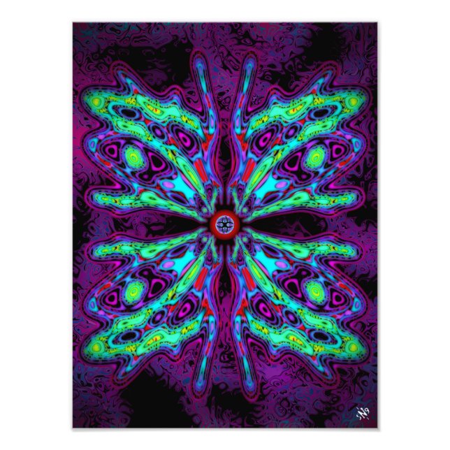 Alien butterfly b (colourful pattern) v2 photo print (Front)