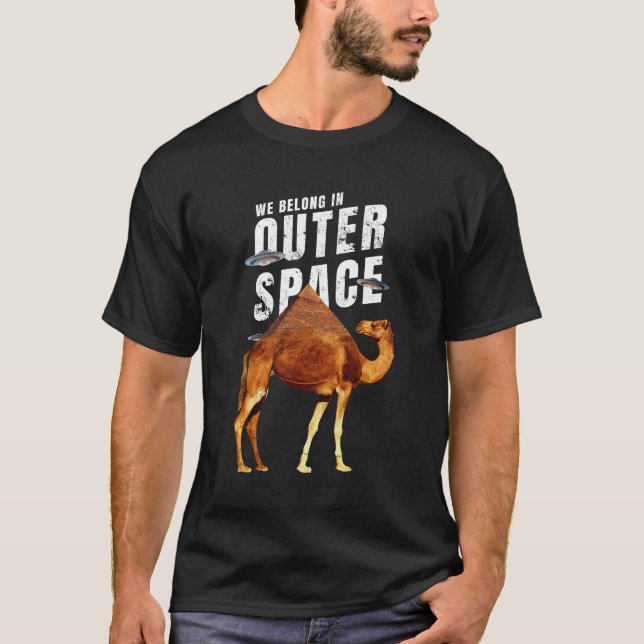 Alien Camel Surreal Desert Fantasy Art T-Shirt (Front)