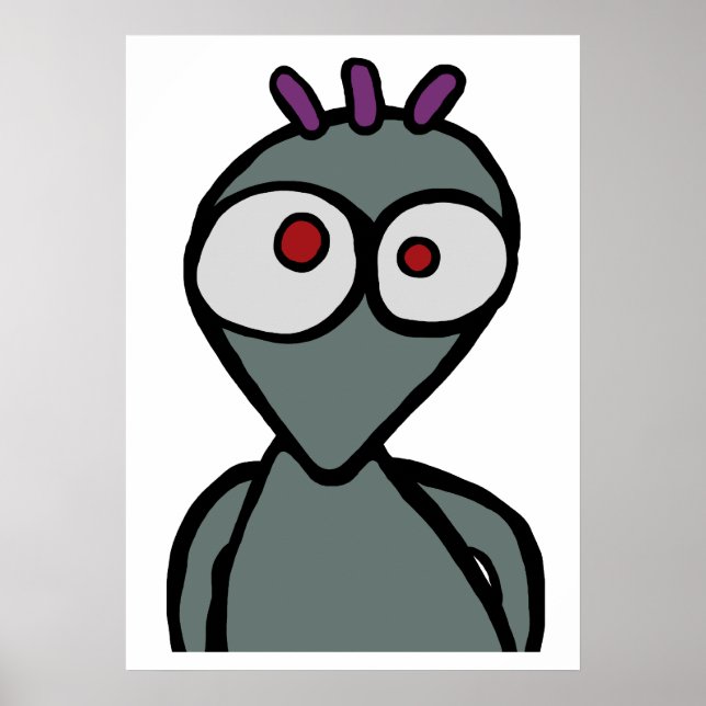 Alien Cartoon, Art Print (Front)