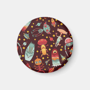 Alien Cartoon: Vintage Space Fun Magnet