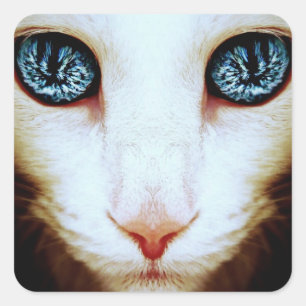 alien cat face - stickers