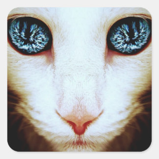 alien cat face - stickers