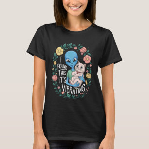 Alien Cat Floral Cute Weird Humour Cats T-Shirt