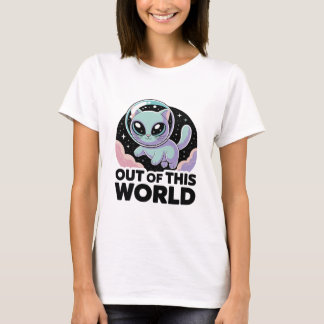 “Alien Cat Invasion – Quirky Cosmic Kitty for Cat T-Shirt