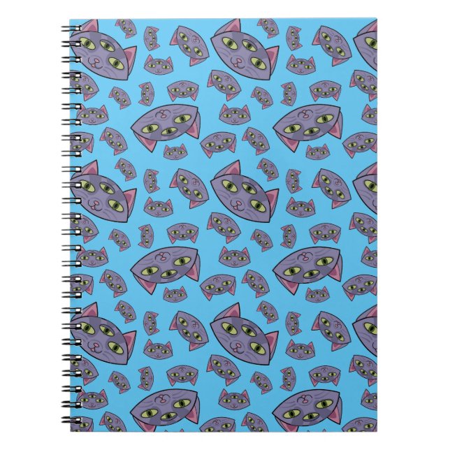 Alien Cat Pattern Notebook (Front)