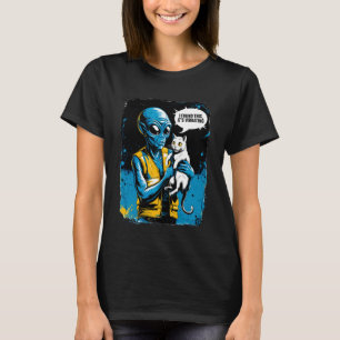 Alien Cat Pixel Retro SciFi Humour 5 T-Shirt