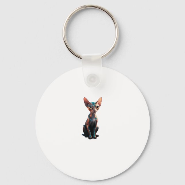 Alien cat T-Shirt Oversized T-Shirt Key Ring (Front)
