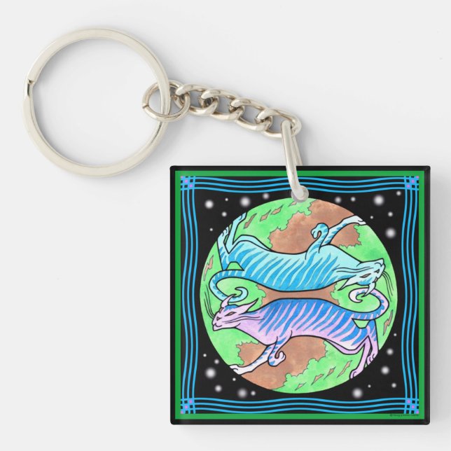 "Alien Cats" Keychain (Front)