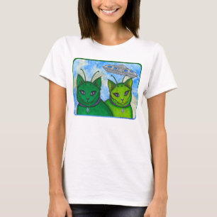 Alien Cats UFO Space Fantasy Cat Art Shirt