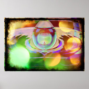 Alien Chicken Spacecraft Scifi Abstract Poster
