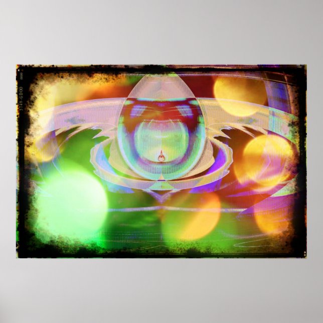 Alien Chicken Spacecraft Scifi Abstract Poster (Front)