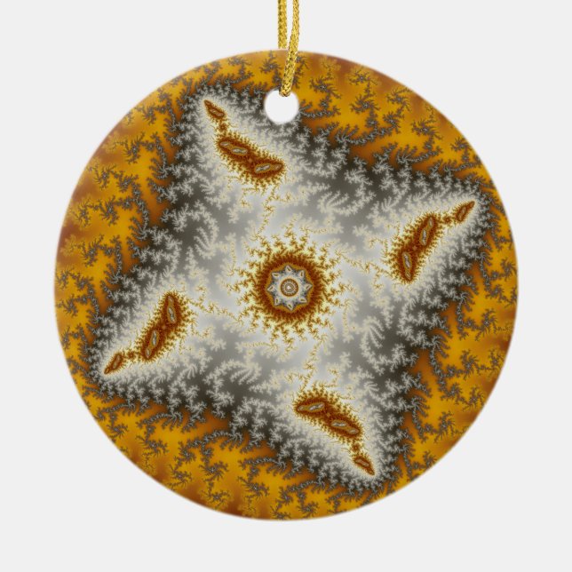 Alien Christmas Fractal Ceramic Tree Decoration (Front)