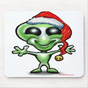 Alien Christmas Mouse Pad