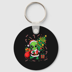 Alien Christmas Tree Lights Xmas Funny Alien  Key Ring