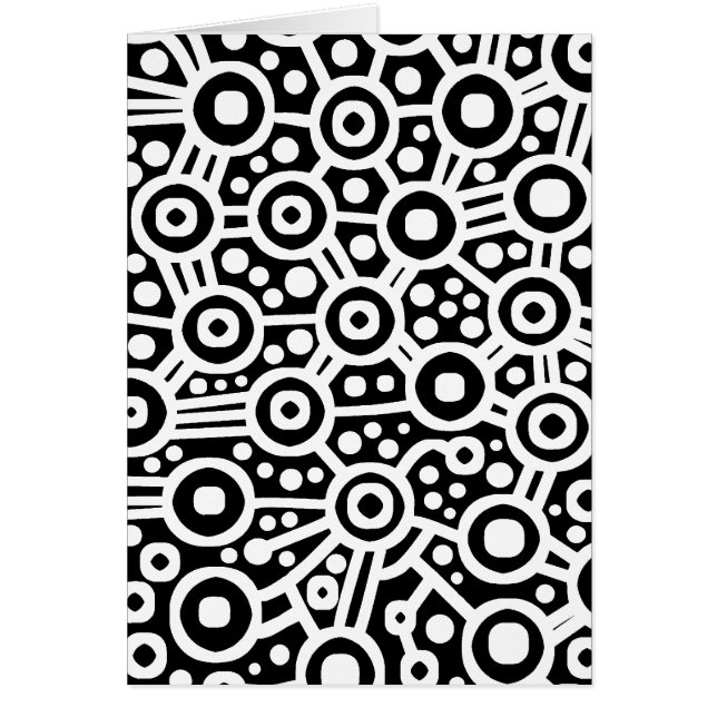 Alien Circuit Abstract - White on Black (Front)