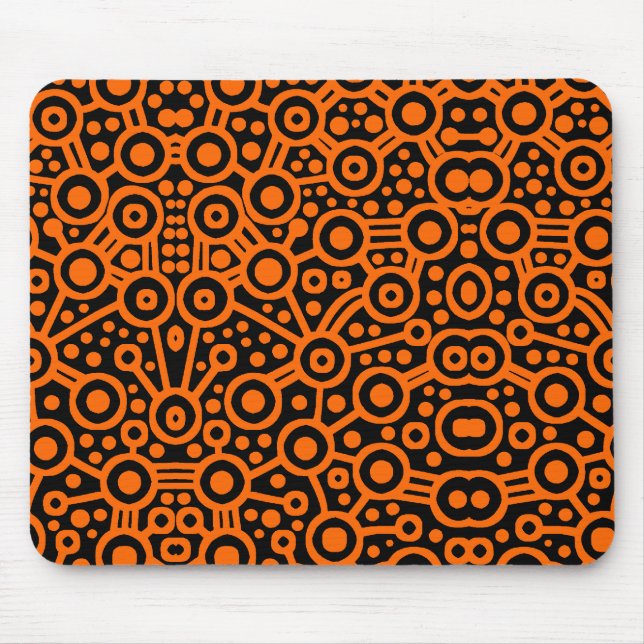Alien Circuit II - Orange on Black Mouse Pad (Front)