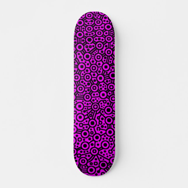 Alien Circuit III - Black on Magenta Skateboard (Front)