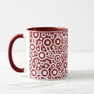 Alien Circuit - White on Maroon Mug