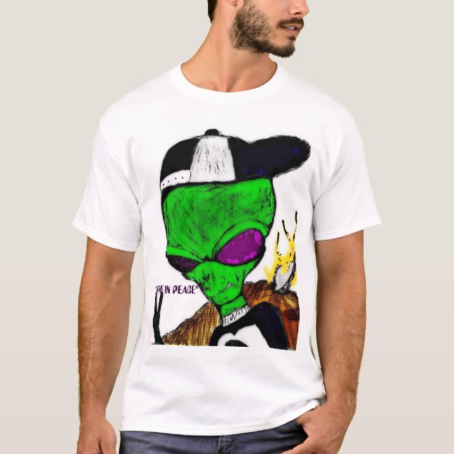 Alien comes in peace T-Shirt (Front)