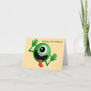Alien Coming to Birthday Card