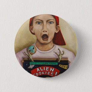 Alien Cookies finished painting 6 Cm Round Badge