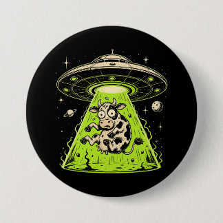 Alien Cow Abduction Weirdcore Surreal 7.5 Cm Round Badge