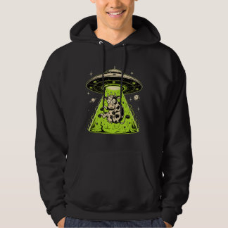 Alien Cow Abduction Weirdcore Surreal Hoodie