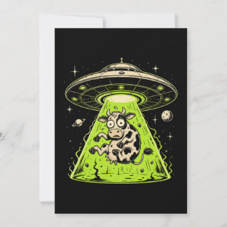Alien Cow Abduction Weirdcore Surreal Invitation