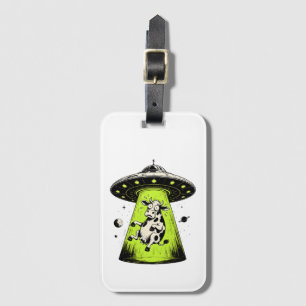 Alien Cow Abduction Weirdcore Surreal Luggage Tag