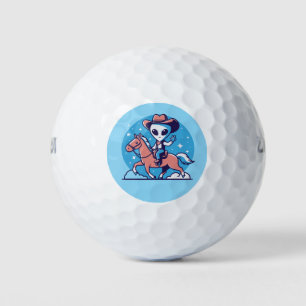 ALIEN COWBOY FUNNY GOLF BALL