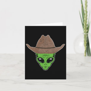 Alien Cowboy Hat Fun Halloween Gift For Outer Spac Card