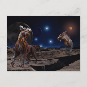 Alien Creature Planet Scary Postcard