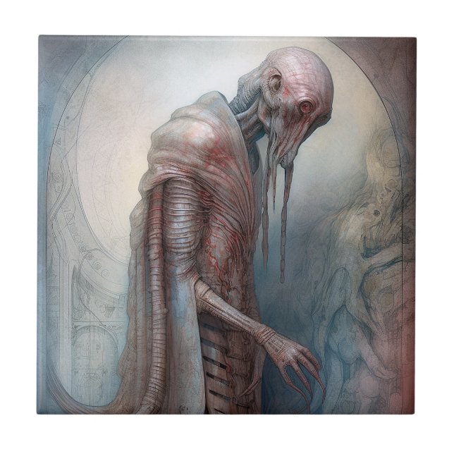 Alien Creature Science Fiction Tile (Front)